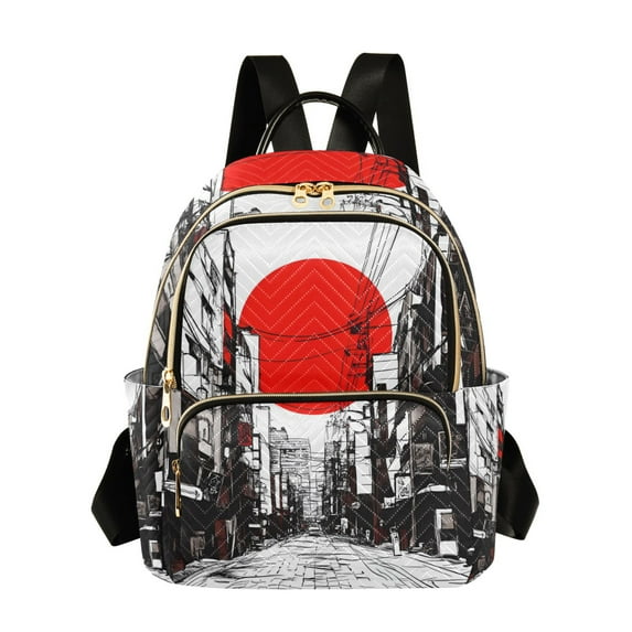 FORMRS Mini Backpack Purse for Women Travel Daypack Casual Shoulder Bag, Black Streets