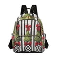 thumbnail image 1 of FORMRS Mini Backpack Purse for Women Travel Daypack Casual Shoulder Bag, Black Striped Trees, 1 of 7