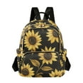 thumbnail image 1 of FORMRS Mini Backpack Purse for Women Travel Daypack Casual Shoulder Bag, Black Sunflower Pattern, 1 of 7