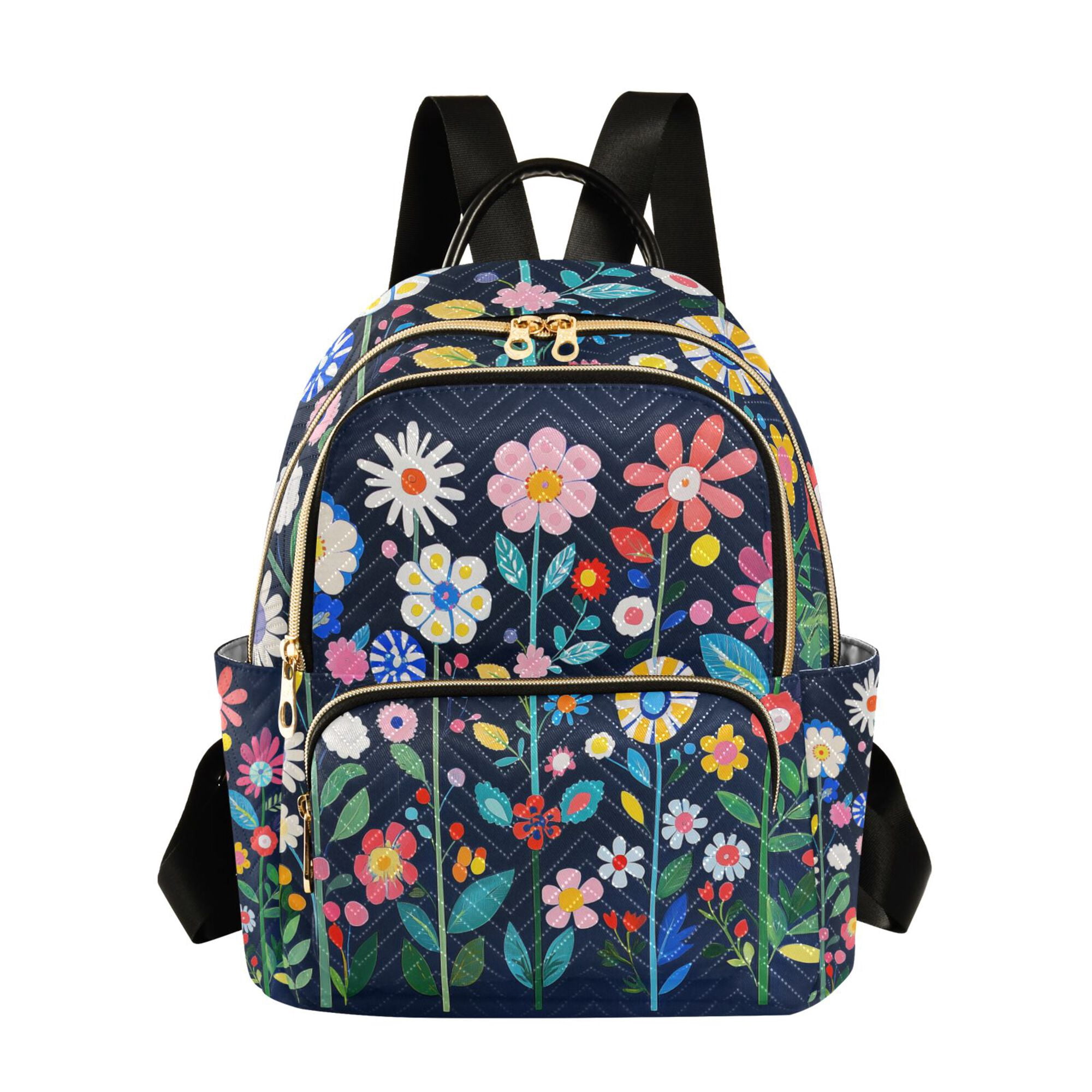 floral mini backpack purse Mebie Baby Navy This gorgeous cream Handmade Blue Floral Mini Backpack