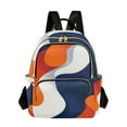 thumbnail image 1 of FORMRS Mini Backpack Purse for Women Travel Daypack Casual Shoulder Bag, Blue Abstract Wavy, 1 of 7