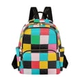 thumbnail image 1 of FORMRS Mini Backpack Purse for Women Travel Daypack Casual Shoulder Bag, Blue Checkered Pattern, 1 of 7
