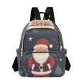thumbnail image 1 of FORMRS Mini Backpack Purse for Women Travel Daypack Casual Shoulder Bag, Blue Christmas Santa, 1 of 7