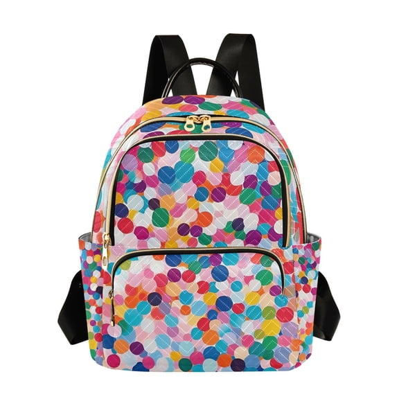 FORMRS Mini Backpack Purse for Women Travel Daypack Casual Shoulder Bag, Blue Colorful Circles