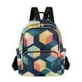 thumbnail image 1 of FORMRS Mini Backpack Purse for Women Travel Daypack Casual Shoulder Bag, Blue Cubes, 1 of 7