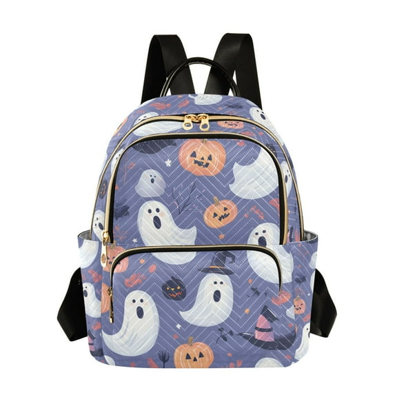 FORMRS Mini Backpack Purse for Women Travel Daypack Casual Shoulder Bag, Blue Cute Halloween