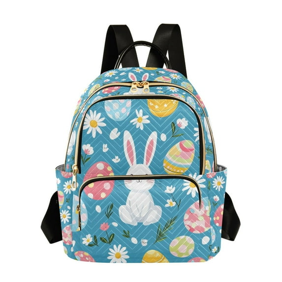FORMRS Mini Backpack Purse for Women Travel Daypack Casual Shoulder Bag, Blue Easter Bunny