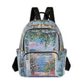 thumbnail image 1 of FORMRS Mini Backpack Purse for Women Travel Daypack Casual Shoulder Bag, Blue Floral Window, 1 of 7