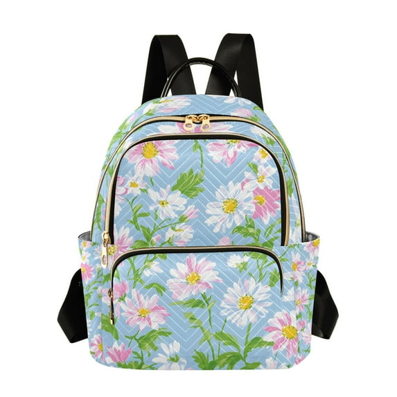 FORMRS Mini Backpack Purse for Women Travel Daypack Casual Shoulder Bag, Blue Floral