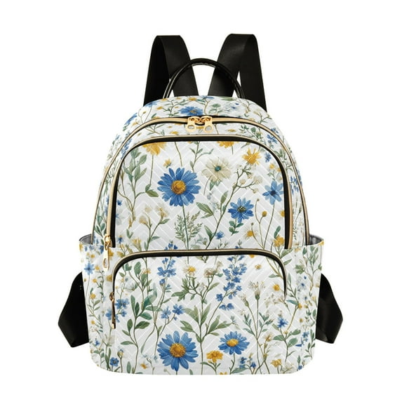 FORMRS Mini Backpack Purse for Women Travel Daypack Casual Shoulder Bag, Blue Floral