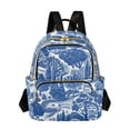 thumbnail image 1 of FORMRS Mini Backpack Purse for Women Travel Daypack Casual Shoulder Bag, Blue Garden Pattern, 1 of 7