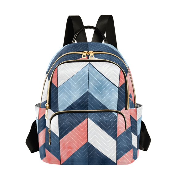 FORMRS Mini Backpack Purse for Women Travel Daypack Casual Shoulder Bag, Blue Geometric