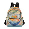 thumbnail image 1 of FORMRS Mini Backpack Purse for Women Travel Daypack Casual Shoulder Bag, Blue Goldfish Bowl, 1 of 7