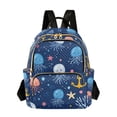 thumbnail image 1 of FORMRS Mini Backpack Purse for Women Quilted Travel Daypack Casual Shoulder Bag, Blue Jellyfish, 1 of 7