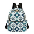 thumbnail image 1 of FORMRS Mini Backpack Purse for Women Quilted Travel Daypack Casual Shoulder Bag, Blue Mosaic Pattern, 1 of 7