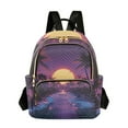 thumbnail image 1 of FORMRS Mini Backpack Purse for Women Travel Daypack Casual Shoulder Bag, Blue Neon Road, 1 of 7