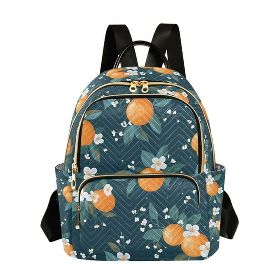 FORMRS Mini Backpack Purse for Women Travel Daypack Casual Shoulder Bag, Blue Oranges