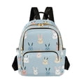 thumbnail image 1 of FORMRS Mini Backpack Purse for Women Quilted Travel Daypack Casual Shoulder Bag, Blue Rabbits, 1 of 7