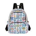 thumbnail image 1 of FORMRS Mini Backpack Purse for Women Travel Daypack Casual Shoulder Bag, Blue Retro Pattern, 1 of 7