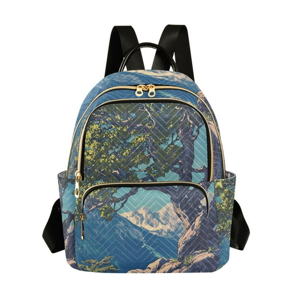 FORMRS Mini Backpack Purse for Women Travel Daypack Casual Shoulder Bag, Blue Tree