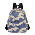 thumbnail image 1 of FORMRS Mini Backpack Purse for Women Travel Daypack Casual Shoulder Bag, Blue Wave Pattern, 1 of 7