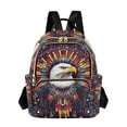 thumbnail image 1 of FORMRS Mini Backpack Purse for Women Travel Daypack Casual Shoulder Bag, Brown Abstract Eagle, 1 of 7