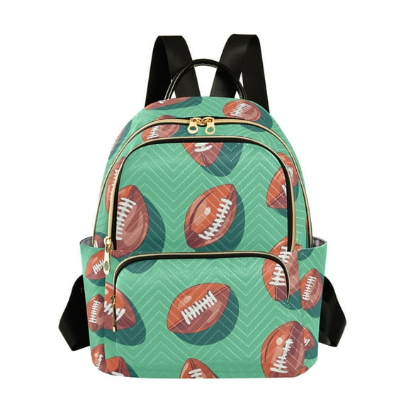 FORMRS Mini Backpack Purse for Women Quilted Travel Daypack Casual Shoulder Bag, Brown American Footballs