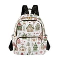 thumbnail image 1 of FORMRS Mini Backpack Purse for Women Quilted Travel Daypack Casual Shoulder Bag, Brown Christmas House, 1 of 7