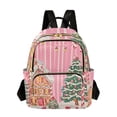 thumbnail image 1 of FORMRS Mini Backpack Purse for Women Travel Daypack Casual Shoulder Bag, Brown Gingerbread House, 1 of 7
