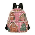 thumbnail image 1 of FORMRS Mini Backpack Purse for Women Travel Daypack Casual Shoulder Bag, Brown Gingerbread Houses, 1 of 7