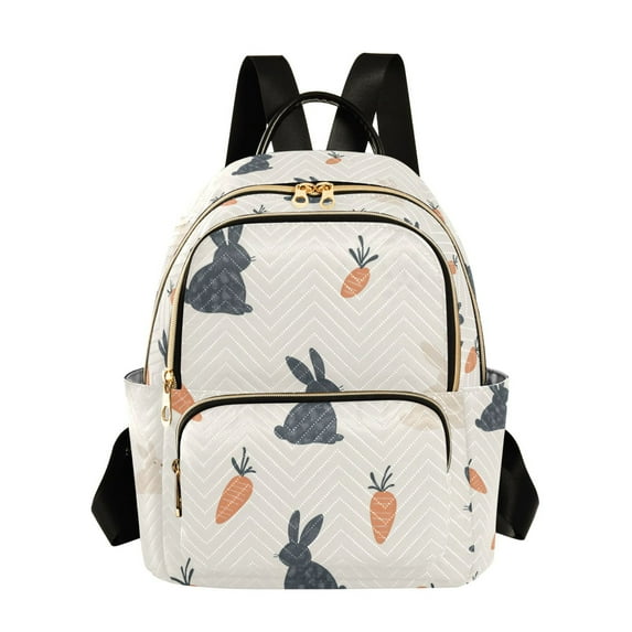 FORMRS Mini Backpack Purse for Women Travel Daypack Casual Shoulder Bag, Bunnies and Carrots