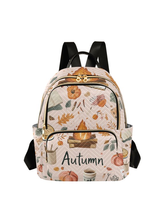 Mini Backpack Purse for Women Quilted Travel Daypack Casual Shoulder Bag, Campfire Pattern