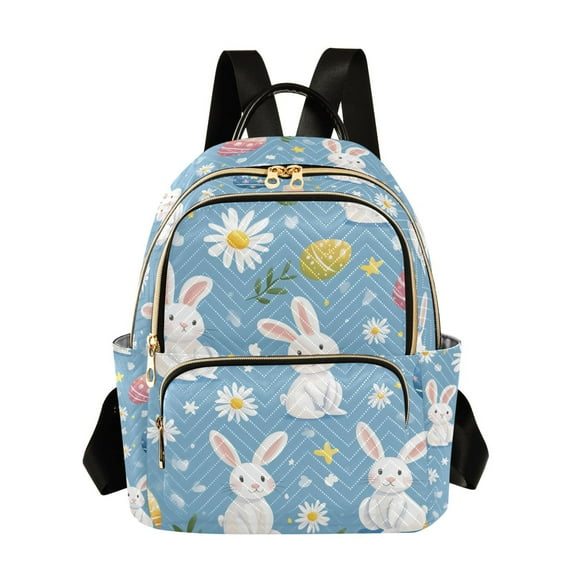 FORMRS Mini Backpack Purse for Women Travel Daypack Casual Shoulder Bag, Cartoon Easter Bunnies