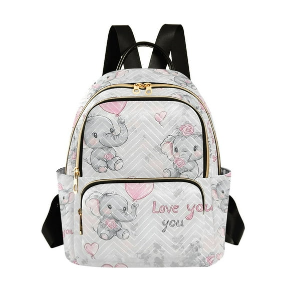 FORMRS Mini Backpack Purse for Women Quilted Travel Daypack Casual Shoulder Bag, Cartoon Elephant