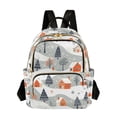 thumbnail image 1 of FORMRS Mini Backpack Purse for Women Travel Daypack Casual Shoulder Bag, Cartoon Orange Houses, 1 of 7
