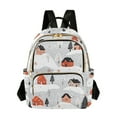 thumbnail image 1 of FORMRS Mini Backpack Purse for Women Quilted Travel Daypack Casual Shoulder Bag, Cartoon Red Houses, 1 of 7