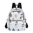 thumbnail image 1 of FORMRS Mini Backpack Purse for Women Travel Daypack Casual Shoulder Bag, Cartoon Snowmen, 1 of 7