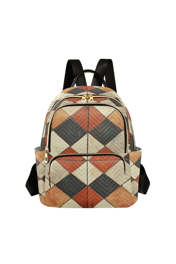 Mini Backpack Purse for Women Travel Daypack Casual Shoulder Bag, Checkered Pattern