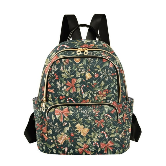 FORMRS Mini Backpack Purse for Women Travel Daypack Casual Shoulder Bag, Christmas Bows