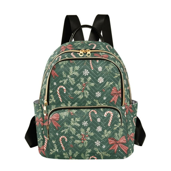 FORMRS Mini Backpack Purse for Women Travel Daypack Casual Shoulder Bag, Christmas Candy Cane