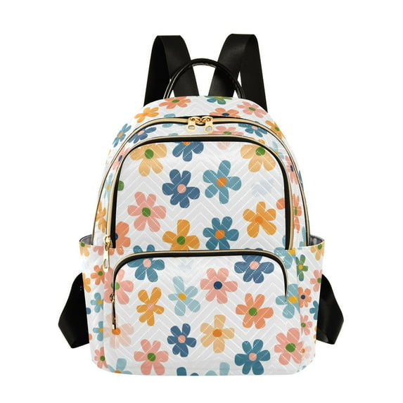 FORMRS Mini Backpack Purse for Women Travel Daypack Casual Shoulder Bag, Colorful Flowers