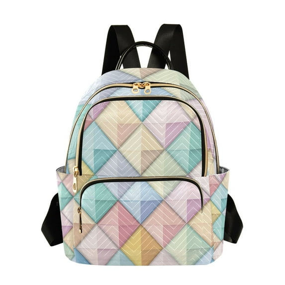 FORMRS Mini Backpack Purse for Women Travel Daypack Casual Shoulder Bag, Colorful Geometric
