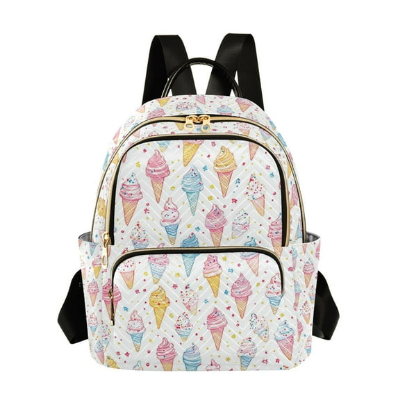 FORMRS Mini Backpack Purse for Women Travel Daypack Casual Shoulder Bag, Colorful Ice Cream Pattern