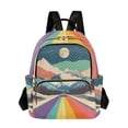 thumbnail image 1 of FORMRS Mini Backpack Purse for Women Travel Daypack Casual Shoulder Bag, Colorful Road at Night, 1 of 7