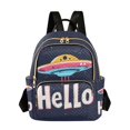 thumbnail image 1 of FORMRS Mini Backpack Purse for Women Travel Daypack Casual Shoulder Bag, Colorful UFO, 1 of 7