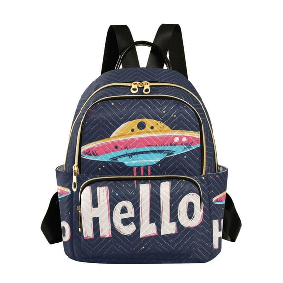 FORMRS Mini Backpack Purse for Women Travel Daypack Casual Shoulder Bag, Colorful UFO