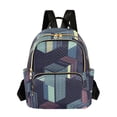 thumbnail image 1 of FORMRS Mini Backpack Purse for Women Quilted Travel Daypack Casual Shoulder Bag, Cube Stripes, 1 of 7