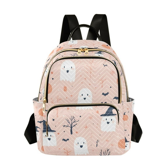 FORMRS Mini Backpack Purse for Women Quilted Travel Daypack Casual Shoulder Bag, Cute Cartoon Halloween