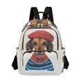 thumbnail image 1 of FORMRS Mini Backpack Purse for Women Quilted Travel Daypack Casual Shoulder Bag, Cute Dog Artist, 1 of 7