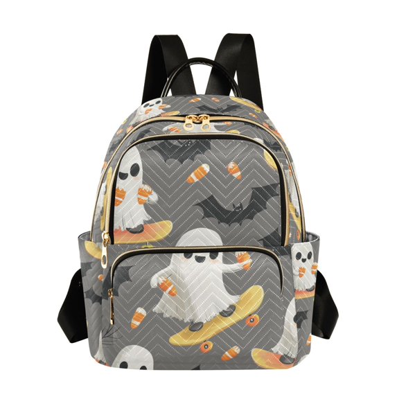 FORMRS Mini Backpack Purse for Women Quilted Travel Daypack Casual Shoulder Bag, Cute Ghosts